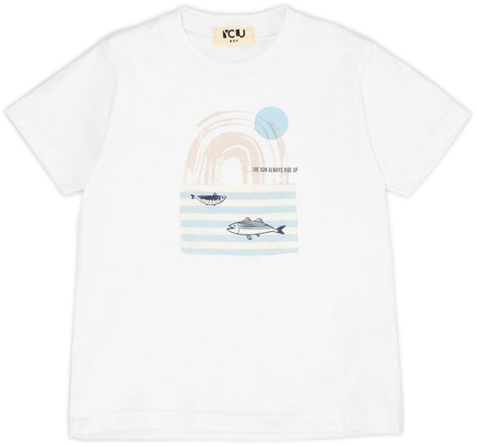  Y-clu Boys White T-shirt BYB9341