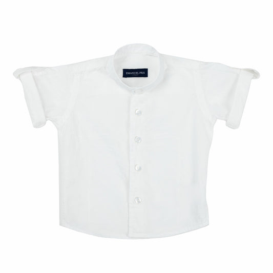 Emanuel Pris White Mandarin Shirt ECM4102 