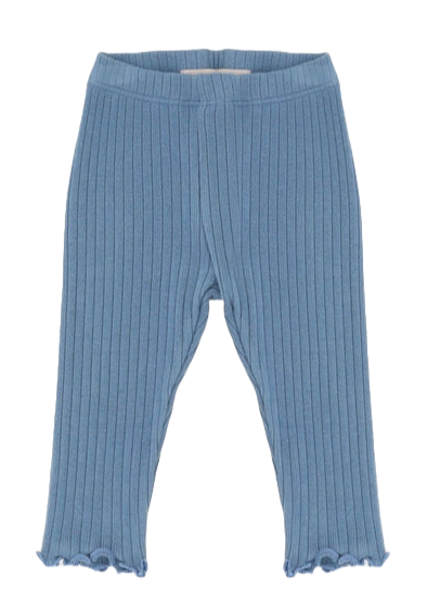 PLEASE Blue Ribbed Top & Pants LB51072