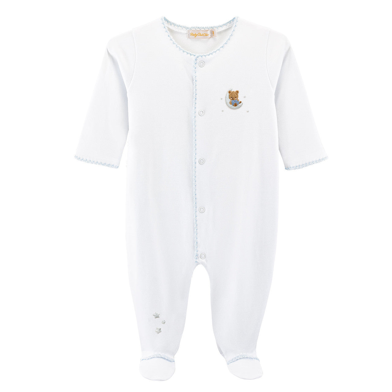 Baby Club Chic Embroidered Footie - Sleep Tight Bear Blue (FOO13095)