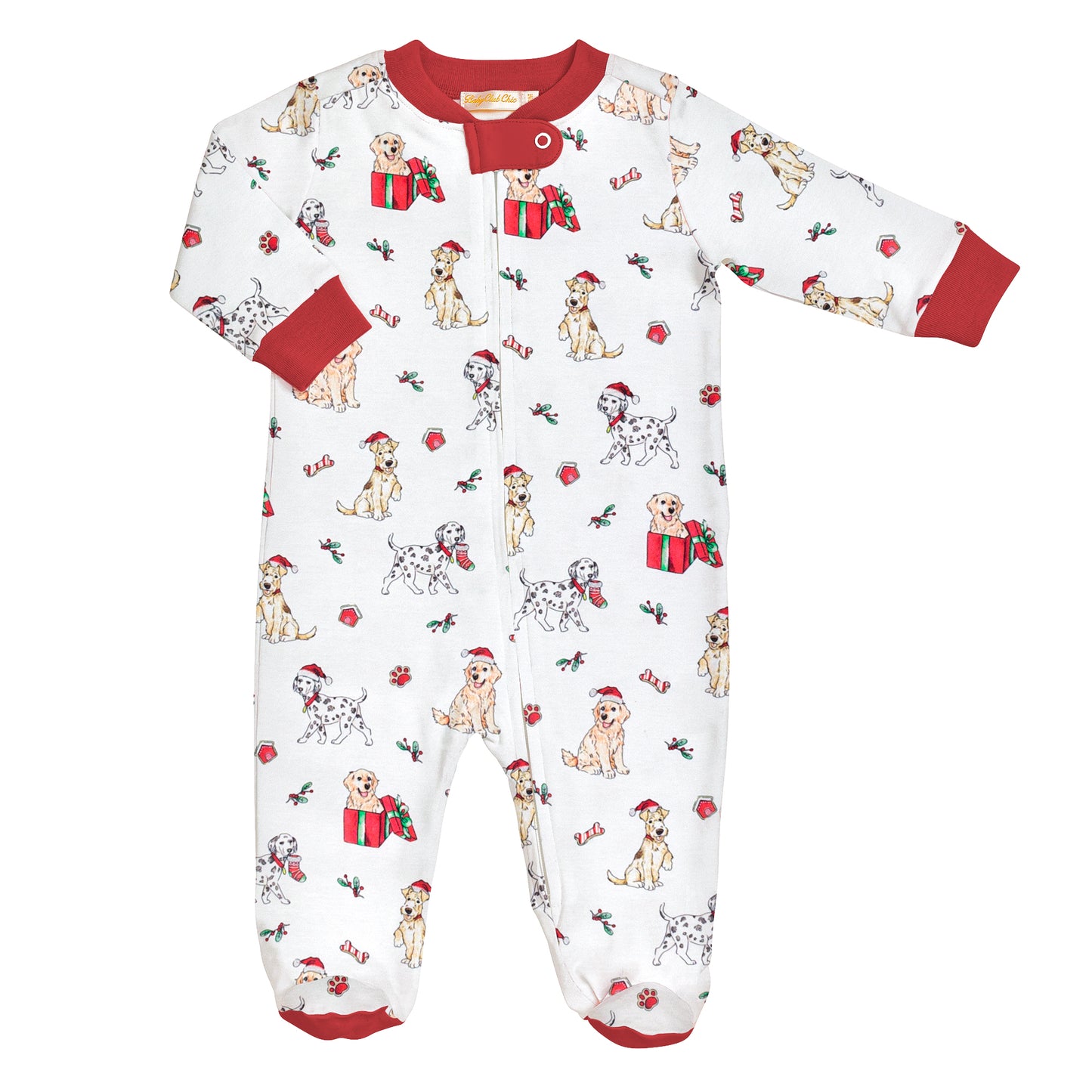 Baby Club Chic Footie - Holy Doggy Xmas FOO21252
