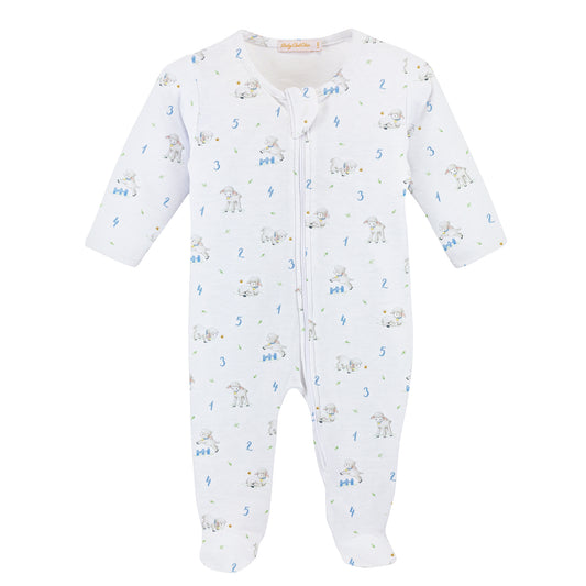 Baby Club Chick Footie - Counting Baby Sheep Blue