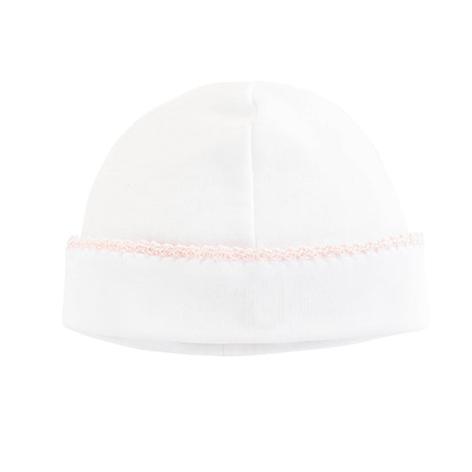 Baby Club Chic Hat with Pink Crochet Trim (HAT03025)