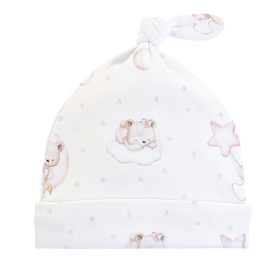 Baby Club Chic Sleep Tight Pink Hat with Knot (HAT14084)