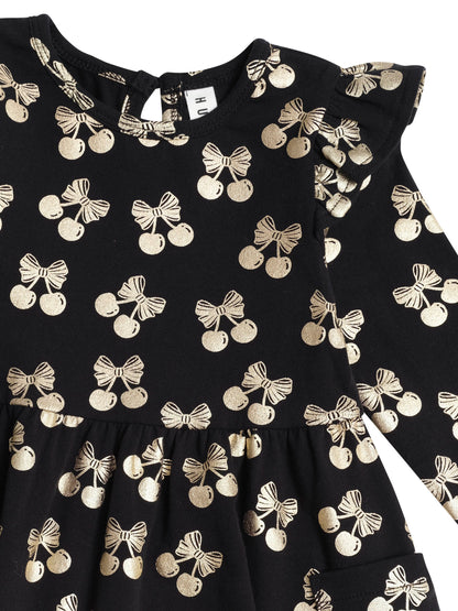 Huxbaby Cherry Pie Gold Dress HB1214S25