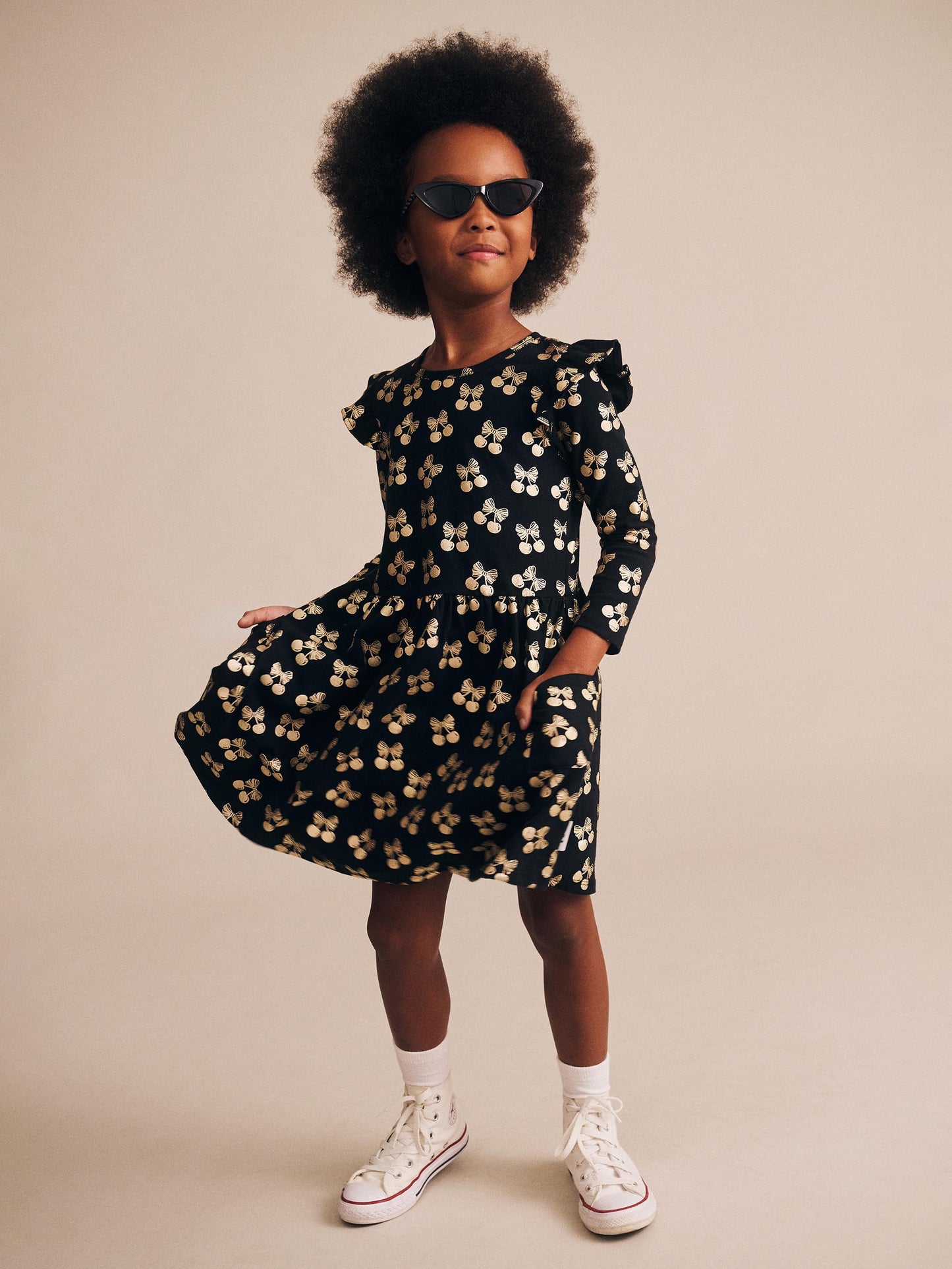 Huxbaby Cherry Pie Gold Dress HB1214S25