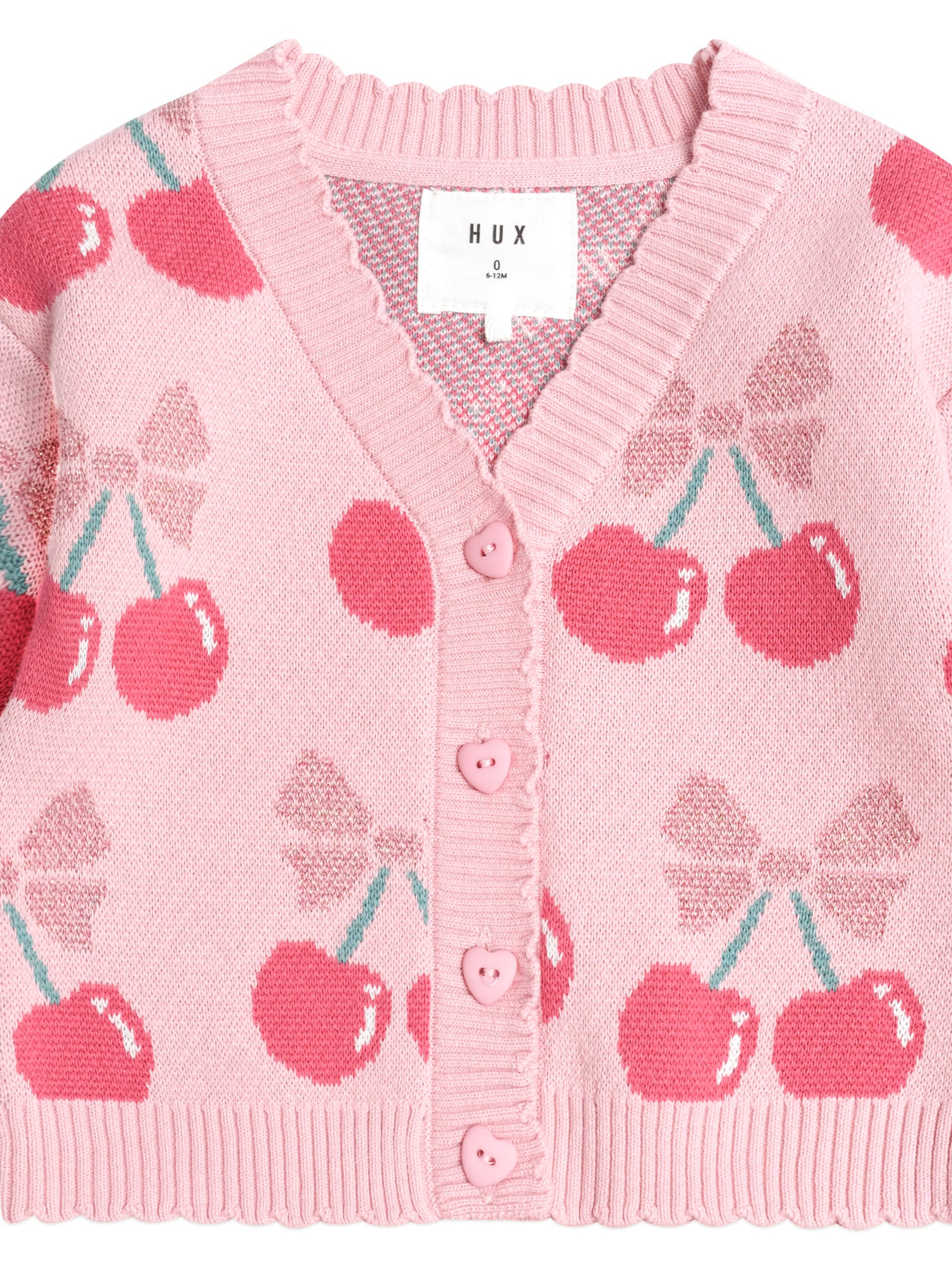 Huxbaby Cherry Pie Scalloped Cardigan HB5069S25