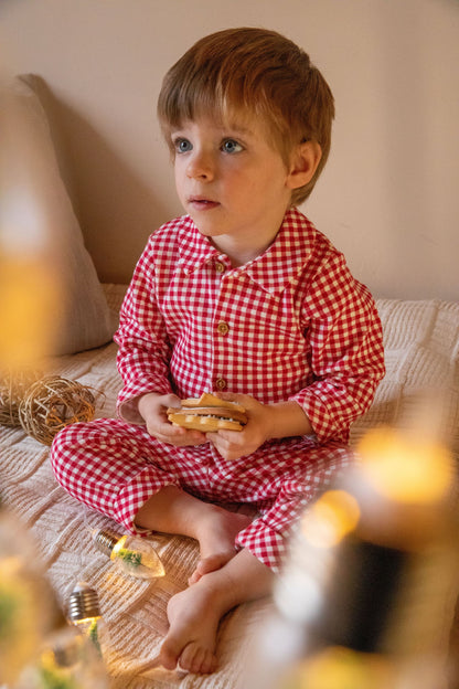 Tutto Piccolo Boys Red Gingham Pajama 8892W24 R00