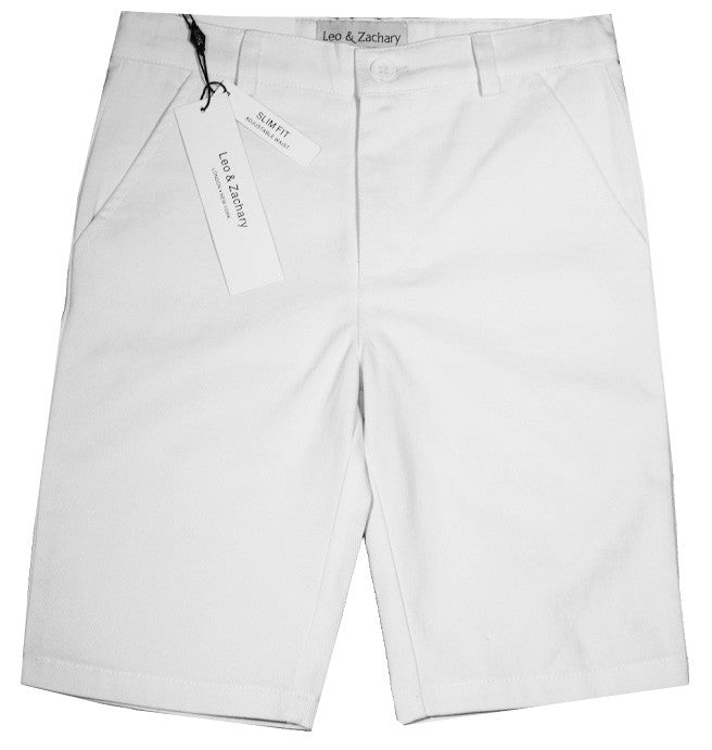 Leo & Zachary White Shorts (LZS-528-w)