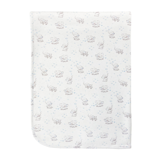 Baby Club Chick Receiving Blanket - Bubbly Elephant Blue (REC05088)