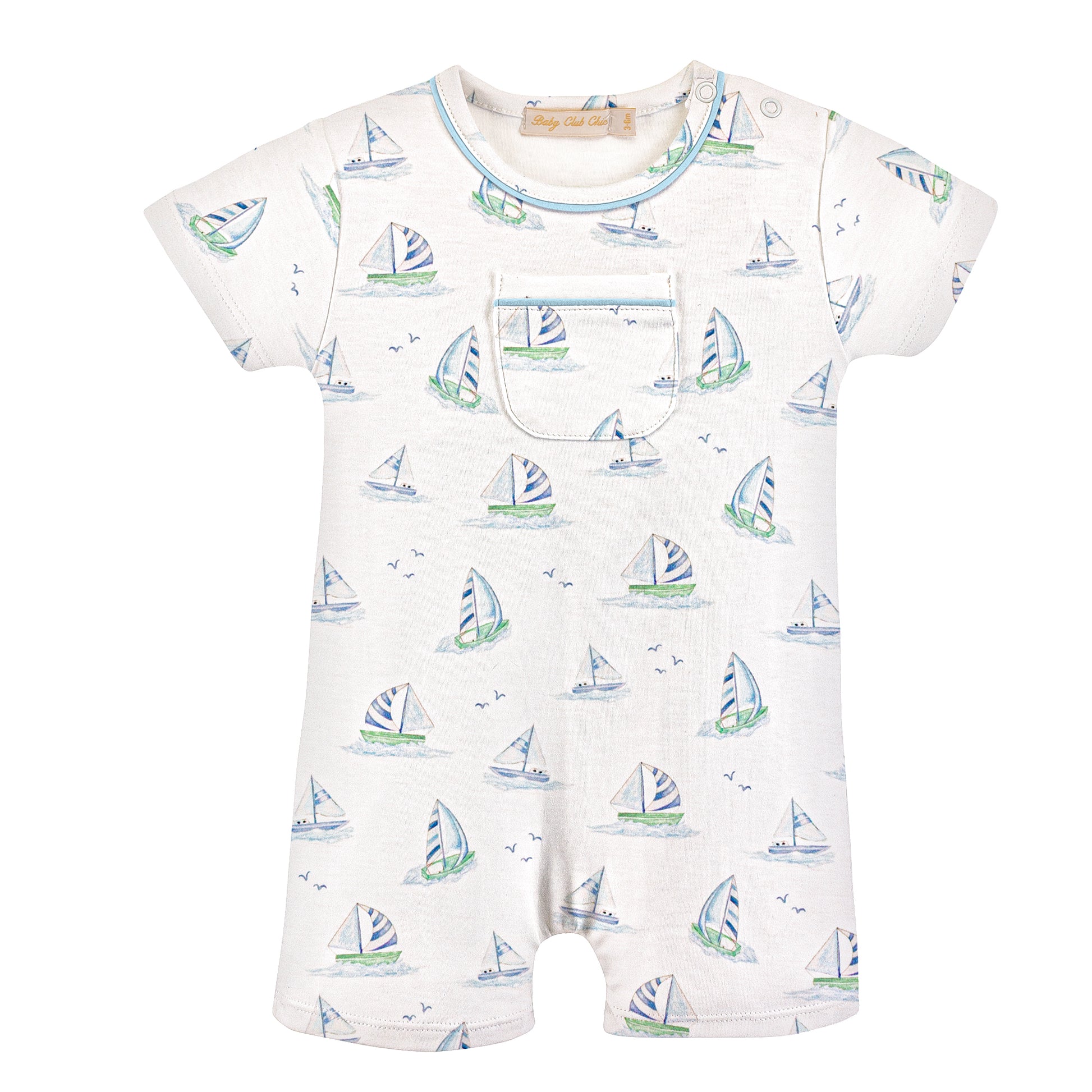 Baby Club Chic Romper - Blue Sails ROM23350