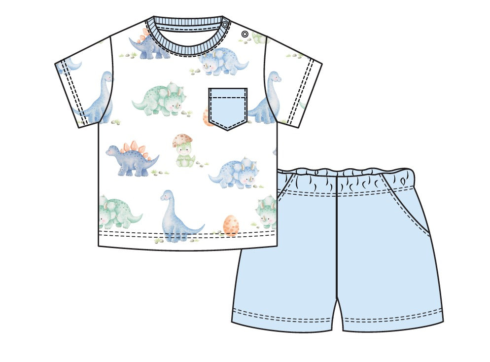 Baby Club Chic top & Shorts - Pastel Dinos SET67349
