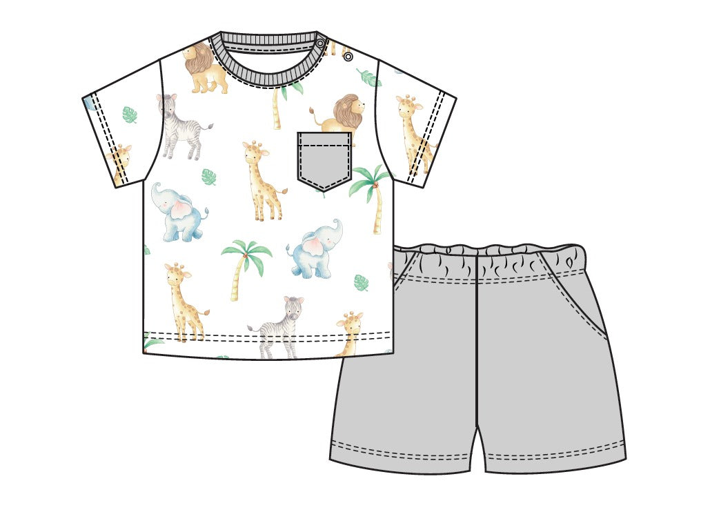 Baby Club Chic top & Shorts - Little Safari SET67354