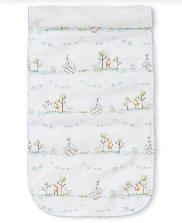 Kissy Kissy Noah's Blue Burp Cloth (F1635330P-blue)