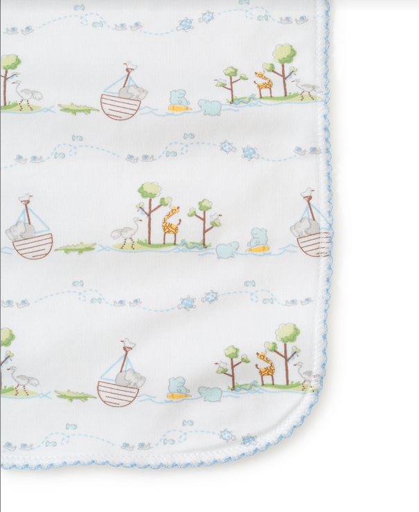 Kissy Kissy Noah's Blue Burp Cloth (F1635330P-blue)