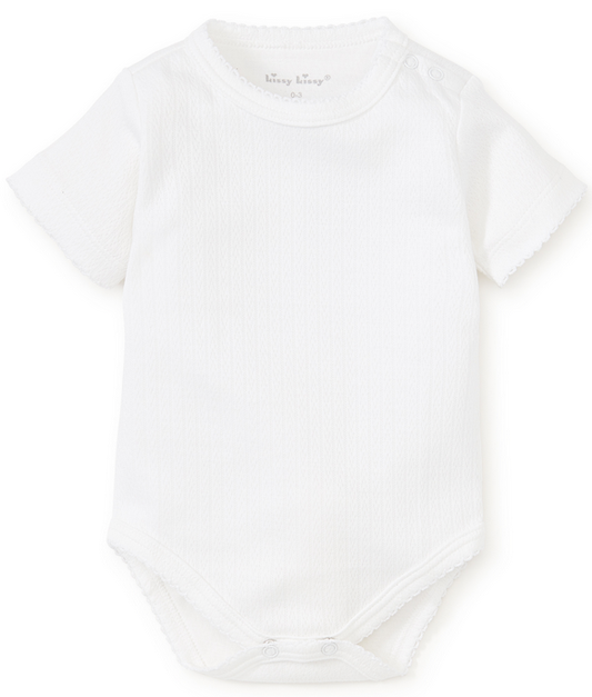 Kissy Kissy White Pointelle Short Sleeved Body