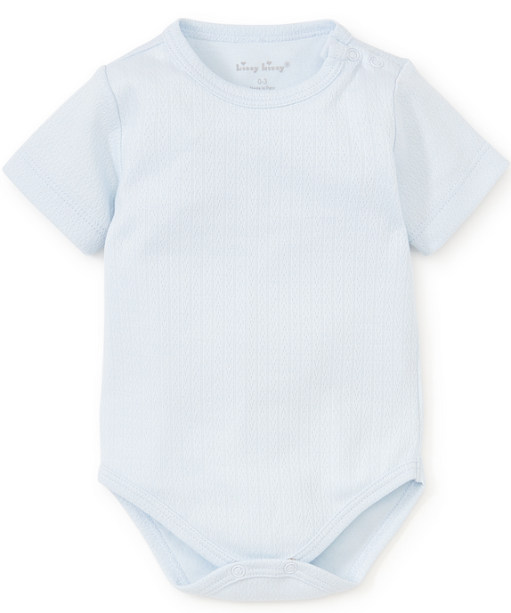 Kissy Kissy Blue Pointelle Short Sleeved Body (14101-blue)