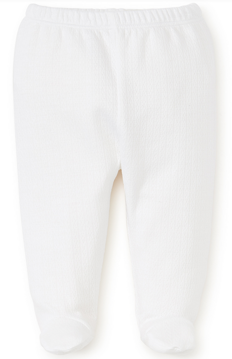 Kissy Kissy White Pointelle Footed Pants (14107-white)