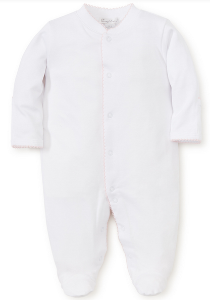 Kissy Kissy White Footie with Pink Trim (34604-pink)