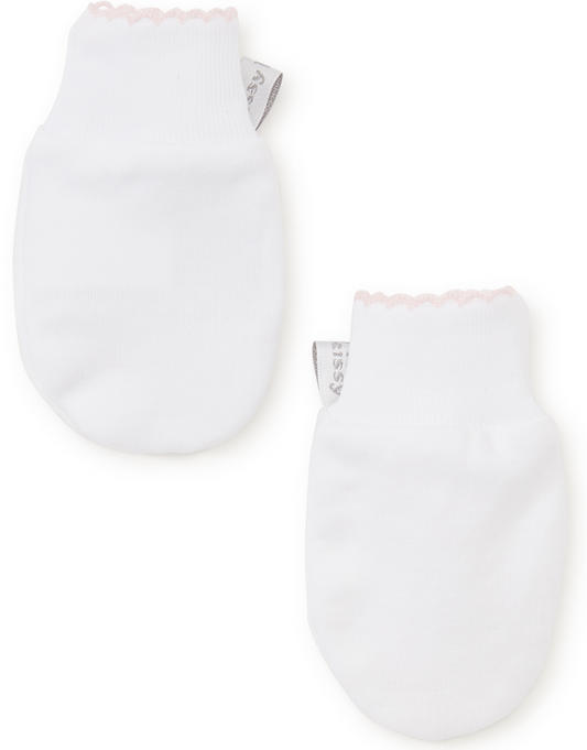 Kissy Kissy Baby Mittens with Pink Trim (693527457206)