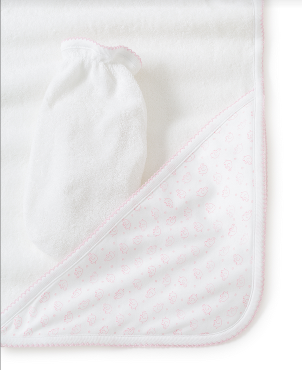 Kissy Kissy Pink Ele-Fun Hooded Towel & Mitt (48609-pink)