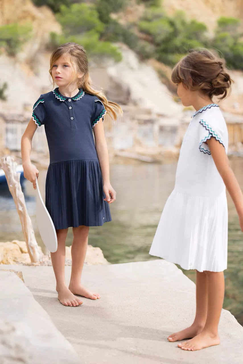 Tartine et Chocolat Navy Dress TW30032 04 Le Petit Kids