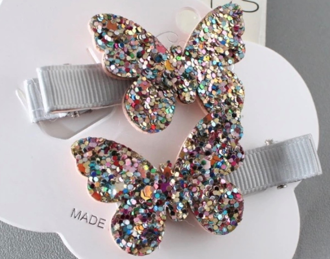 Glitter Butterfly Clips Set 