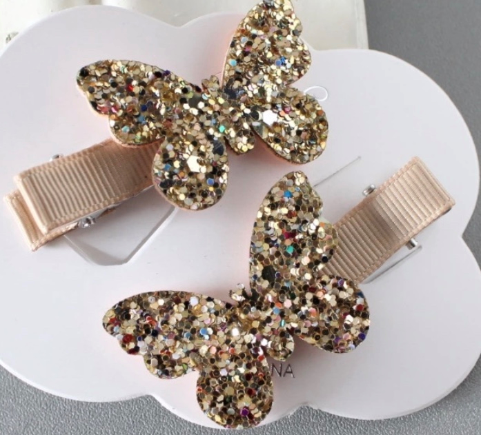 Glitter Butterfly Clips Set 