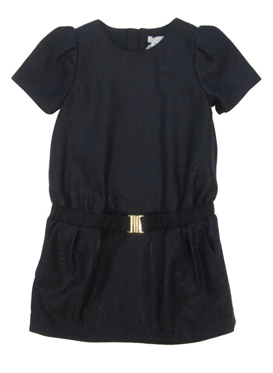 Chloe lurex dress in sparkling navy.