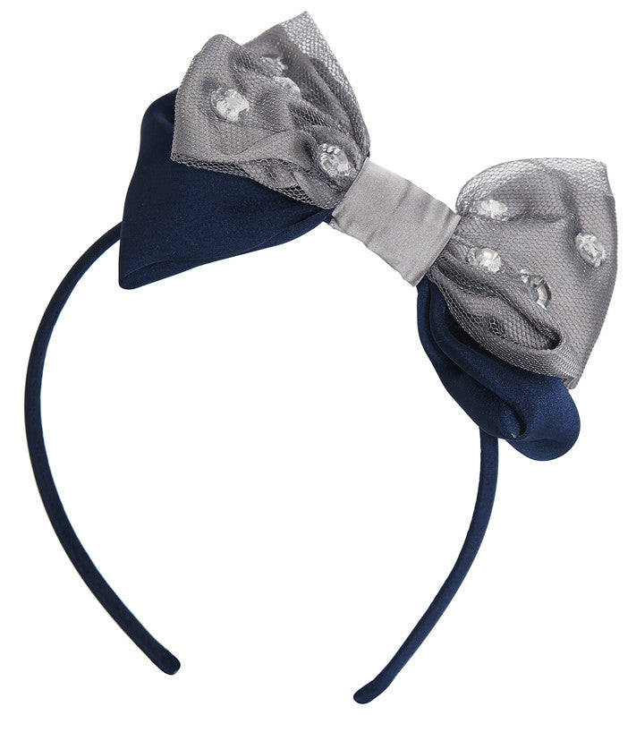 Deux par Deux girls bow headband.