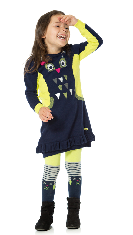 Deux par Deux girls knitted balloon dress. 