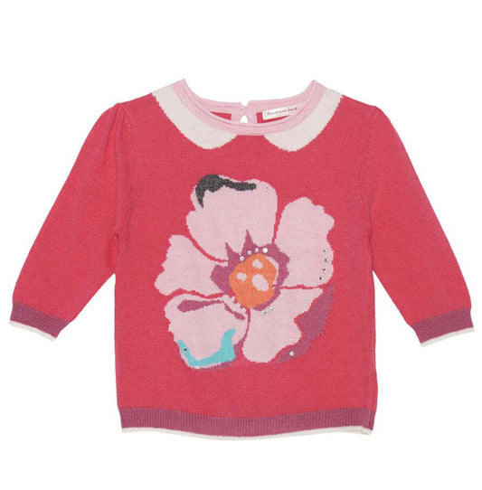 Deux par Deux girls pink poppy sweater.