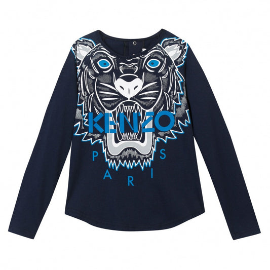 Kenzo girls navy tiger tee.