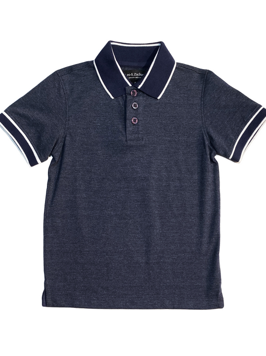 Leo & Zachary Blue Polo (p003-blue)