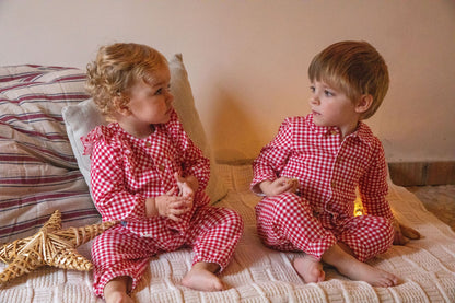 Tutto Piccolo Boys Red Gingham Pajama 8892W24 R00