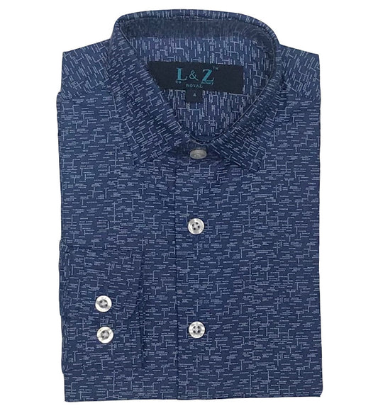 Leo & Zachary Shirt blue/Pixel 5683