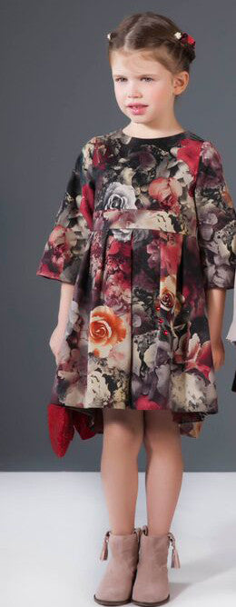 Patachou floral dress on model.