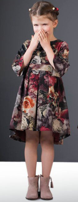 Patachou floral dress on model front.