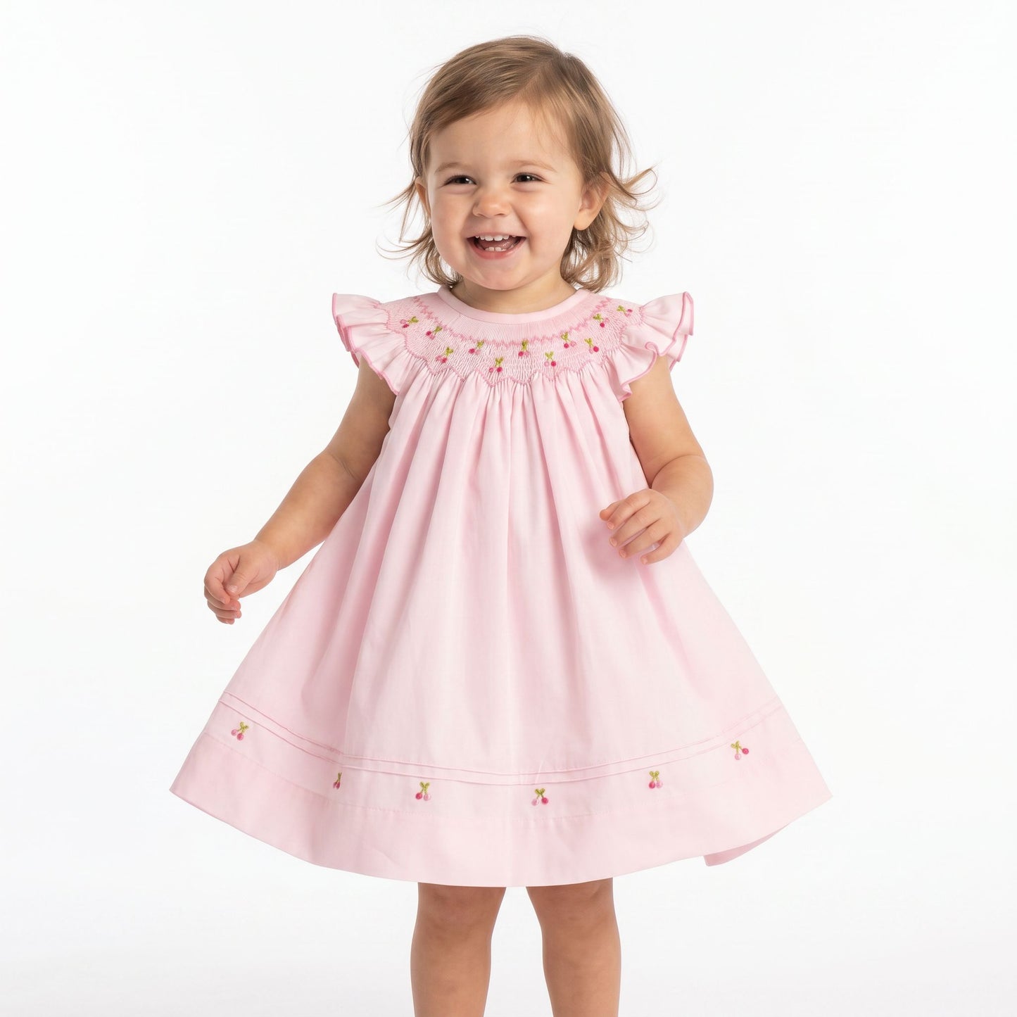 Luli & Me Miniflowers Feston Bishop Dress 26SL51-PK