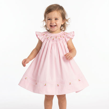 Luli & Me Miniflowers Feston Bishop Dress 26SL51-PK