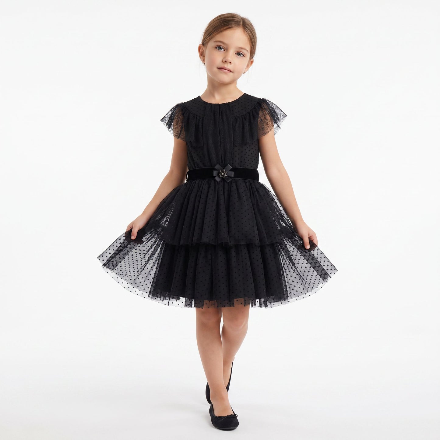 Naida Girls Black Dress NAAB215