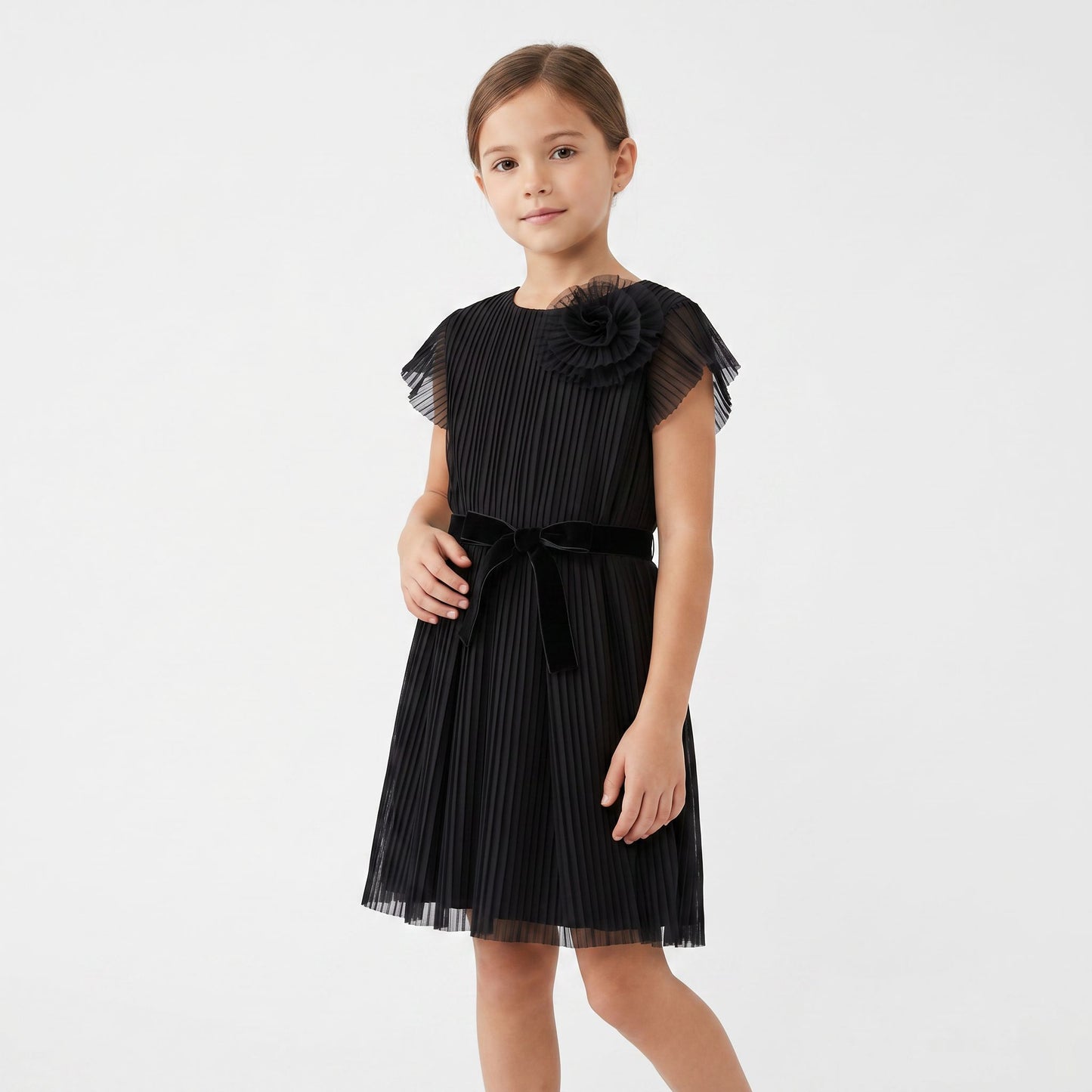 Naida Girls Black Dress NAAB206