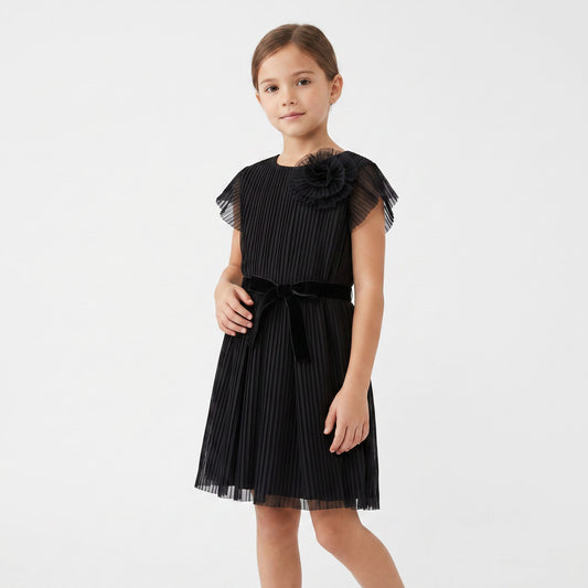 Naida Girls Black Dress NAAB206