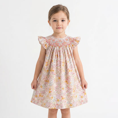 Luli & Me Floral Bouquet Bishop Dress 26SL181-PK