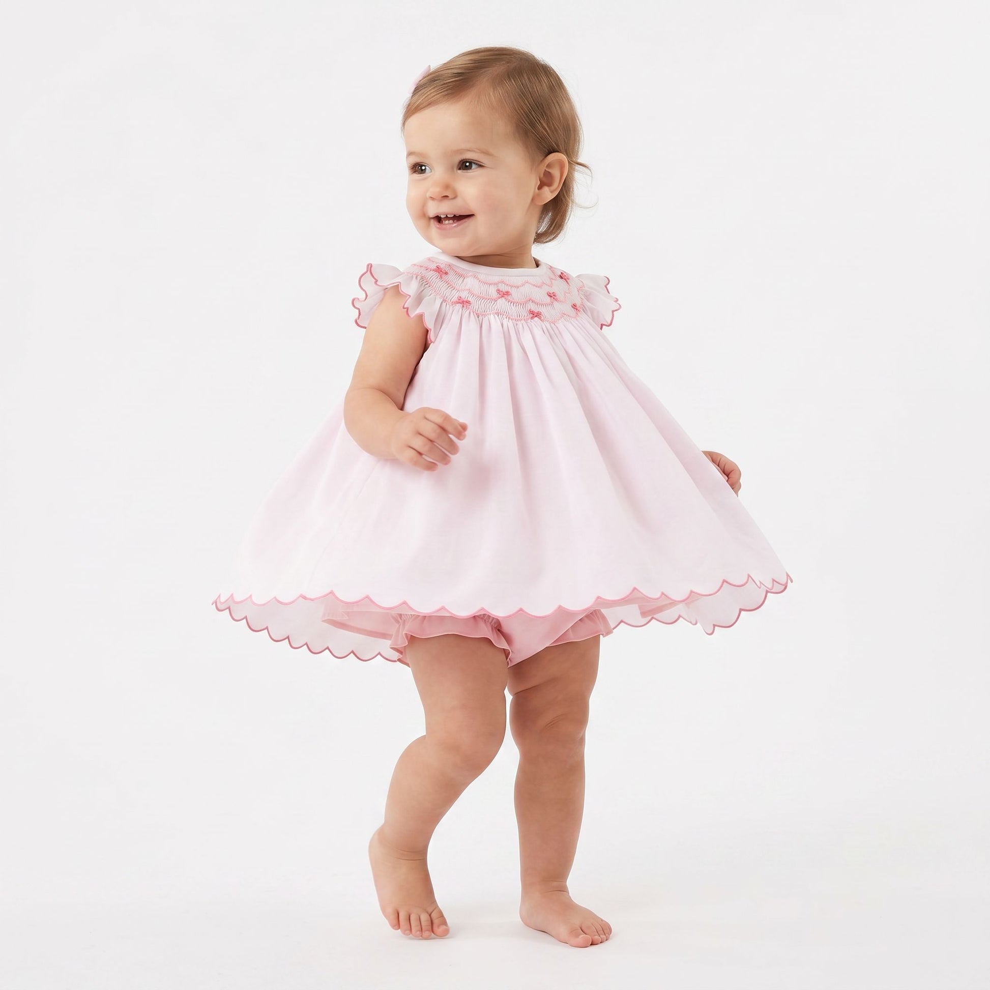Luli & Me Bows Bishop Dress 26SL14-PK