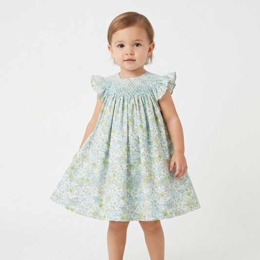 Luli & Me Miniflowers Feston Bishop Dress 26SL181-TU