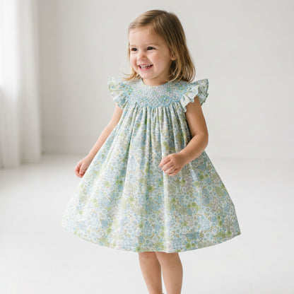 Luli & Me Miniflowers Feston Bishop Dress 26SL181-TU