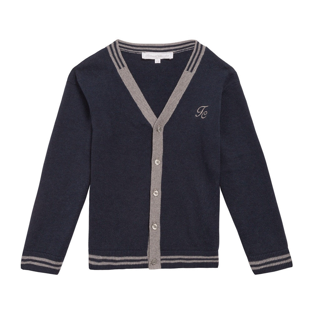 Flat shot of the Tartine navy cardigan.