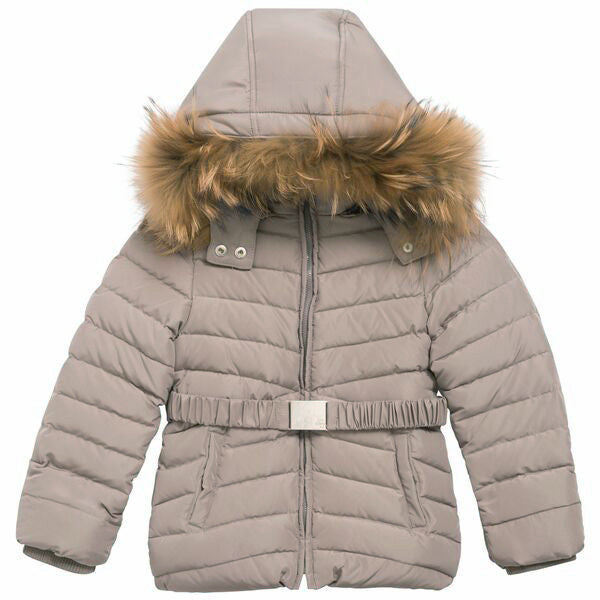 Tartine et Chocolat girls down coat in beige.