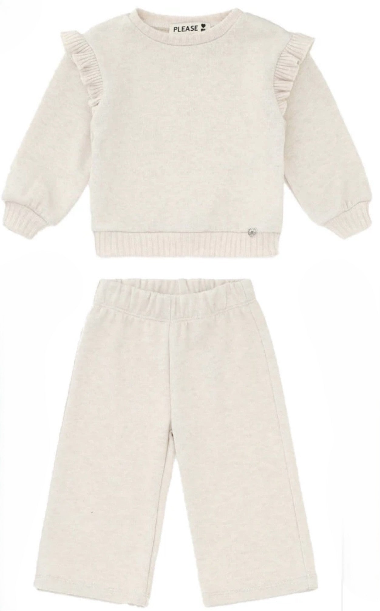 PLEASE Beige Knitted Top & Pants LB32230-FJ49230